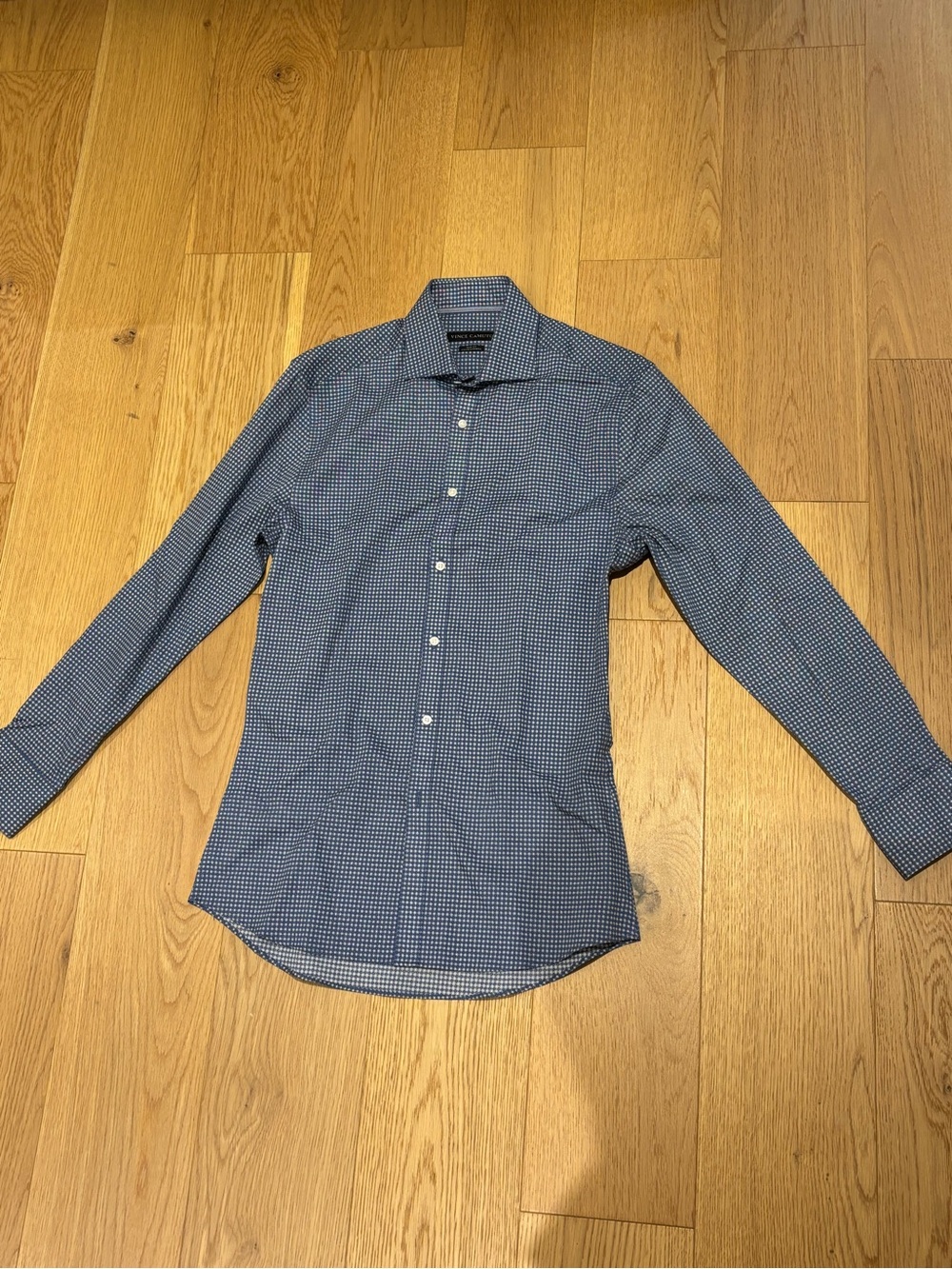 Vince Camuto Blue Micro-Check Men's Dress Shirt